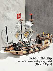 SALYWEE 3D Pirate Ship Puzzle,Building Blocks ,Classic Movie Ship Models,Legends Of The Nautical Age,Captain Jack,Family Interactive Toys,Assembly DIY Model,Creative Birthday Gift,Tabletop Game Toys - Multicolor - View 15