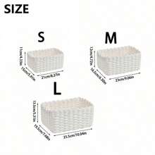 1pc/3pcs Woven White Storage Basket, Multipurpose Organizer Bin For Toys, Cosmetics, Foldable Storage Basket, Desktop Sundries Storage Box, Fabric Storage Container, Basket, Storage Basket, Car Accessories, Kitchen, Bathroom Organizer, Kitchen Accessories, Room Decor, Home Decor, Geometric Woven Boho Baskets, Wood Rattan Plant Pot Holders, Natural Mix Rope Decor For Coastal Vibes Outdoor Spaces - Camel - View 11
