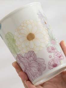 1个优质陶瓷可乐杯，创意可爱猫咪图案马克杯，适合家庭聚会、毕业派对、咖啡杯、牛奶杯、水杯、漱口杯，300毫升个人使用，中国茶具套装 - 彩色 - 查看 3