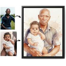 Custom Commemorative Portrait - Merge Multiple Photos Into One - Add Deceased Loved Ones - Personalized Watercolor Digital Art - Gift For Parents - Multicolor - View 3