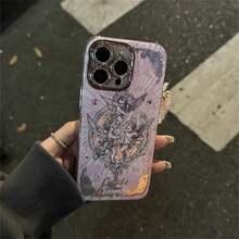 Retro European Cupid Angel Aurora Laser Phone Case For IPhone 16 15 14 13 12 Pro Max 11 INS Luxury Glitter Lens Protective Cover - 2 天使 - 查看 7