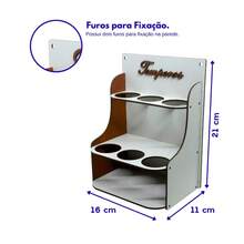 Porta Temperos 6 Potes Cozinha Organizada Moderna Cartela 20 etiquetas. - Multicolorido - Visão 4