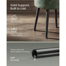 OttomansVASAGLE EKHO Collection - Taburete otomano de Almacenamiento Piel sintético con Costura Moderno de Mediados de Siglo Asiento de Almacenamiento Redondo con Patas de Acero Carga 350 Libras Verde - Y verde - Ver 7