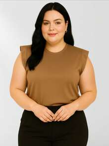 Kit 3 Blusas Feminina Plus Size Muscle Tee Moderna Casual 100% Algodão Premium - J00 - Multicolorido - Visão 4