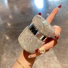 1pc 50ml Vacuum Pump Dispenser Bottle, Shiny Rhinestone Decorated Cosmetics Packaging Suitable For Foundation, Cream, Lotion, Travel Size - Nhiều màu - Xem 1