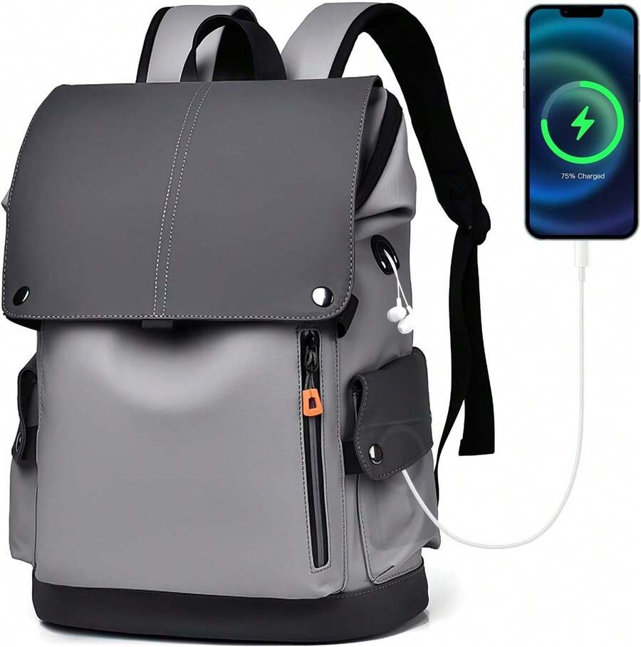 Mochilas para Hombre, Sebami Mochila para Laptop, Mochila Aire Libre para Laptop hasta 16 Pus,Mochila de Viaje Impermeable con USB Puerto y puerto audífonos - negro - Ver 1