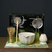1 pezzo/4 pezzi/7 pezzi Set da tè Matcha, include Ciotola Matcha, Frusta Matcha, Tazza Matcha, Mescolatore, Cucchiaino da tè, Set Ciotola da tè, Strumenti per la preparazione del Matcha, Strumenti per dessert e bevande, Confezione regalo giapponese, Set per mescolare Matsukane Matcha, Regalo per amanti del Matcha - Multicolore - Visualizzare 16