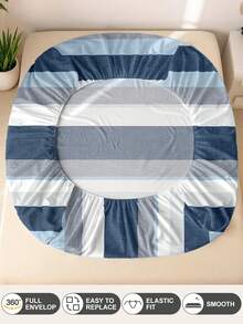 2/3pcs Fluffy & Soft Bed Sheet Set, Includes Fitted Sheet & Mattress Protector, Wrinkle-Resistant, Breathable, Deep Pocket Design, Anti-Pilling, Stretchy, Quiet & Non-Slip, Suitable For All Bed Types, Home/Dorm Bedroom Decor, Machine Washable, Skin-Friendly, All Season, Durable, Easy Care, Modern Aesthetic Design, Contrast Stripe Print - Multicolor - View 10