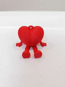 3D Printed Movable Joint Heart-Shaped Desktop Decor, Suitable For Christmas, Easter, Valentine's Day And Other Holidays, Also Can Be Used As Keychain Pendant, Gift Accessory, Party Favor, Small Decoration, Decorative Pendant, Filled With Fantastical Theme, Durable, Made Of PVC Material, Ideal Choice For Desktop Decor, Keychain Accessory, Collectors, And Event Planners - Multicolor - View 5