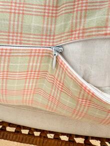 1pc 100% Cotton Decorative Pillow Cover With Invisible Zipper, No Filling, Suitable For Living Room, Dining Room And Bedroom Decor, Linen-Like Texture, Minimalist Style