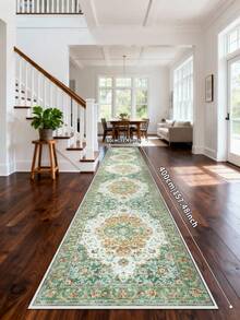 1PC Pastel Green Rugs,Bohemian Style, Crystal Velvet Jelly Base Runner Rug,800gsm, Non-Slip Backing, Area Rug, Mat For Living Room, Carpet For Bedroom, Machine Washable Low-Pile, Kitchen Hallway Dining Office, All-Season - Pastel Green - View 21