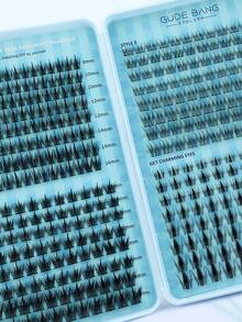 400pcs C-Curl Fluffy 3D Mink Eyelashes, High Quality, Lowest Price, New DIY False Lashes, Soft & Voluminous, Suitable For Short, Light-Colored, DIY Eyelash Extension At Home - 彩色 - 查看 5