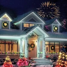 39ft 100LED Solar String Lights, Waterproof IP65 Outdoor Solar Powered Lights For Party, Garden, Patio, Home, Wedding, Christmas, Halloween Holiday Tree Decor Lighting - White Light - View 10
