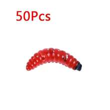 50Pcs/Bag Soft Bait Fake Breadworms Earthworms 2.4cm Red Soft Worms Floating Silicone Artificial Worms Fishing Lures Baits - Multicolor - View 10