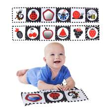 1pc High Contrast Foldable Soft Cloth Book, Black And White Baby Toy, Tummy Time Toy, Pattern Visual Stimulation, Early Brain Development Activity Gift - Multicolor - View 1