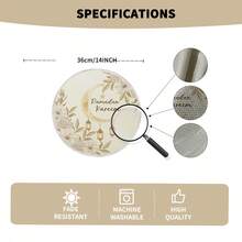 1/4/6pcs Middle Eastern Festival Series Round Placemats, Floral & Crescent Moon Decor, Golden Lantern Pattern, Polyester Placemats, Heat Insulation Pads, Kitchen Decor Table Mats, Western Dining Table Mats, Tabletop Decorations