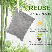 4 Pack Nature Fresh Charcoal Bags Total 800g Odor Absorber Bamboo Charcoal Air Purifying Bags Nature Fresh Charcoal Bag Air Freshener Odors Moisture Absorber For Home Car Pets Room Closet, Dog, Cat, Cat Toys, Winter - 如圖 - 查看 3