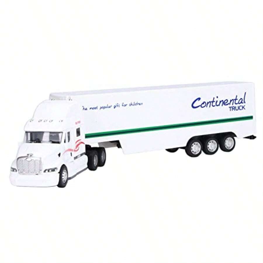 Tissting Juguete de camión contenedor a Escala 1/48 Modelo de vehículo de Transporte simulado de aleación con Efecto de Sonido y luz para niños Adorno de Escritorio - como en la foto - Ver 1