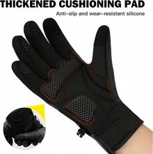 Guantes de invierno para hombres y mujeres, para clima frío, impermeables, para bicicleta de invierno para hombres, cálidos con visualización táctil, para ciclismo, conducción, motocicleta - Negro - Ver 2