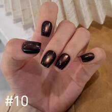 10毫升/瓶 2025秋冬新款热销美白黑色指甲油，含闪粉、黑色水钻、玻璃珠、磁性、水晶猫眼凝胶指甲油，白色指甲油，法式美甲，圣诞美甲 - 彩色 - 查看 21