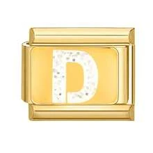 9毫米 A-Z 26个英文字母金色珐琅串珠 - 304L不锈钢手链吊坠，适合男女DIY珠宝制作，例如项链/手链/戒指，创意装饰，日常佩戴，节日，派对，手工制作，时尚吊坠，优雅设计，高品质吊坠，适合手工爱好者 - 字母 - 查看 21