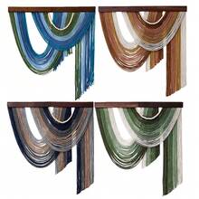 1 chiếc tranh treo tường macrame dệt thủ công phong cách Boho với họa tiết đường lượn sóng, phù hợp cho phòng khách và phòng ngủ, trang trí tối giản, thiết kế hiện đại, chất liệu vải dệt, phụ kiện trang trí. - Nhiều màu - Xem 2