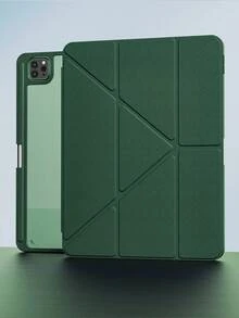 Ốp bảo vệ máy tính bảng gập chữ Y màu trơn cho iPhone 11 (A16 2025), chân đế đa góc, khe cắm Apple Pencil, mặt lưng acrylic, chống cong vênh, tự động bật/tắt màn hình từ tính, phù hợp với thế hệ thứ 10 (2022), có miếng dán bảo vệ màn hình, cũng phù hợp với Air 4/Air 5/Air 11 (M2)/Air 11 (M3) 2025, thế hệ thứ 7/8/9 (10.2"), Pro 11" (2018/2020/2021/2022), chất liệu da PU, màu xanh lá cây. - Màu xanh lá cây đậm - Xem 3