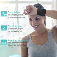 Multifunktionellt sportarmband med dragkedja, handledsstöd, plånbok, nyckel- och korthållare för fitness, löpning, basket - Multifärgad - Visa 5