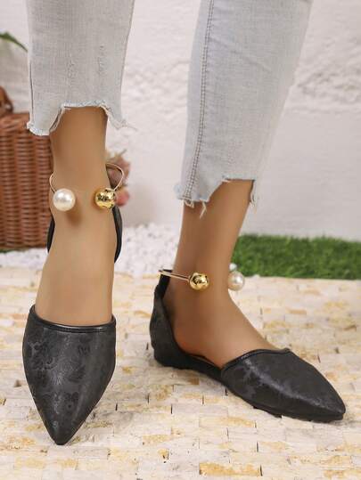 Women's Pointed Toe Flat Dress Shoes, Suitable For Party, Office, Outdoor Wear