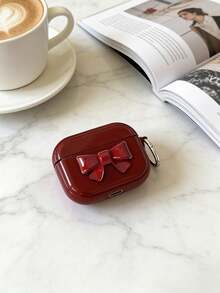 1个酒红色TPU+3D精致蝴蝶结耳机保护套，兼容、Pro 2、4无线蓝牙耳机 - 酒紅色 - 查看 2