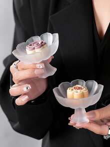 choxila 1个/2个装小容量甜点杯、甜点碗、坚果零食碗、酱料碟，莲花短柄杯，适合下午茶、家庭聚会、卧室或客厅使用。 - 蓮花杯 - 查看 3