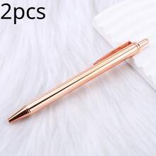 1-3pcs Gold/Silver/Rose Gold Metal Ballpoint Pens, Smooth Writing, 1mm Medium Tip, Suitable For Wedding, Business, Office, Students, Teachers, Men & Women, Can Be Used As Back To School Gift - Multicolor - View 11