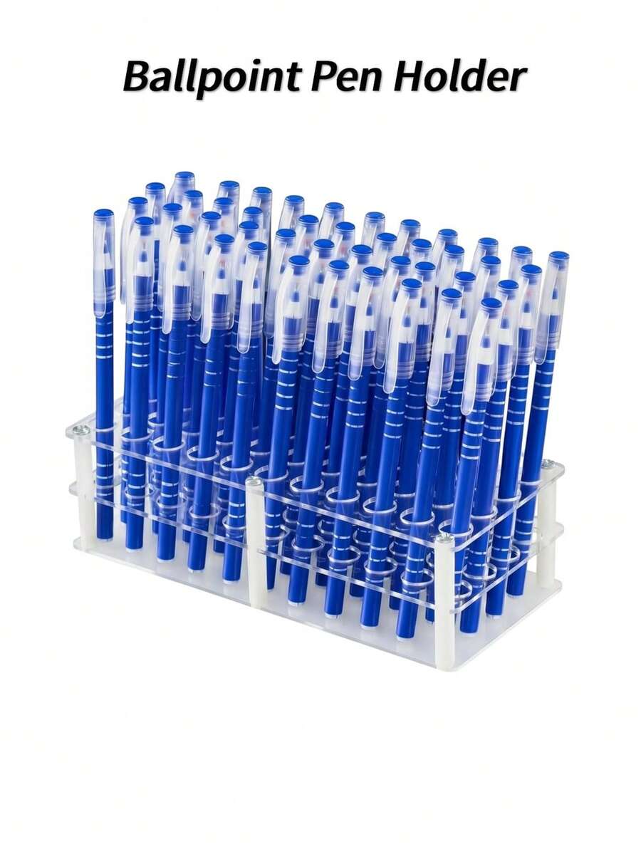 Pen Holder Organizer, Pencil, Crayon, Ballpoint Pen, Fountain Pen Holder, Pen Display Rack, Neutral Pen Holder, Eyebrow Pencil Holder, Makeup Brush Holder, Eyebrow Brush Holder, Office Desk Organizer, Stationery Storage, Cosmetic Tool Holder - Clear - View 1