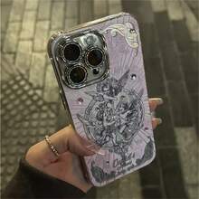 Retro European Cupid Angel Aurora Laser Phone Case For IPhone 16 15 14 13 12 Pro Max 11 INS Luxury Glitter Lens Protective Cover - 2 天使 - 查看 9