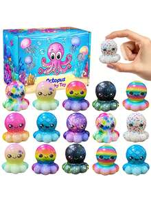 4/8/12/16/17/18/24个迷你柔软可爱动物玩具 - 多种柔软可爱玩具，缓解压力 - 可爱有趣的桌面宠物配件（随机）