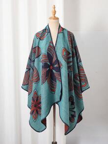 1件男士极简几何图案开衩披肩围巾 - 彩色 - 查看 15