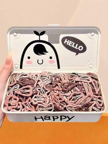 60pcs/Set Dreamy Multi-Color Geometric Hair Clips Combo, Full Box Of Pastel Macaron Color Star Hair Clips In Pink, Light Yellow And Other Soft Tones - Suitable For Girls And Women, Sweet And Romantic - Adds A Playful Highlight To Teenage Hairstyles, Great For Daily Styling And Gift Giving!, Hair Slide, Hair Barrettes