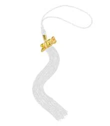 Graduation Solid Color Tassel With Gold Date Charm,Graduation Tassel With 2026 Year Charm For Graduation Cap,2026 Tassel Graduation,Graduation Cap Tassel,Tassel With 2026 Year Charm Ceremonies Accessories For Graduates,Available In A Variety Of Colors,Elegant Gold Tassel 2026 Charm Graduation Accessory For Party Celebrations - 白色 - 查看 1