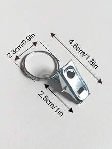 10pcs Stainless Steel Curtain Clips With Hook Rings, Sliver Color Shower Curtain Hangers Clips, Mini Hook Clips Rings Hangers, Rustproof Metal Decorative Drapery Rings, Curtain Clips Door Curtain And Shower Curtain Ring, Curtain Clips For Home Decoration Hanging Drapes Bows Hat And Display Photos