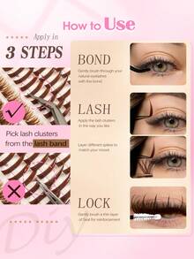 Rikuaild 200片棕色簇状假睫毛，3种款式：蓬松浓密棕色簇状睫毛、尖头卡通款睫毛、80D浓密尖刺款睫毛，打造柔和自然的棕色妆容，可重复使用的分段式单根睫毛，适合在家DIY嫁接睫毛，日常妆容。 - D - 查看 8