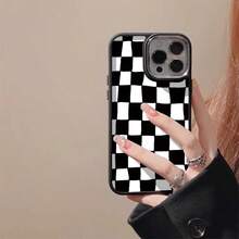 Drop-Resistant Square Black UV Print Soft Silicone Metallic Plating Case Cover For Apple  11 12 13 14 15 16 17 Pro Max 14 15 16 Plus 17 Air X XR XS Max Anti-Impact Minimalist Design Protective Minimalist Anti-Scratch Case That Fits Perfectly P15248 - 藍色 - 查看 6