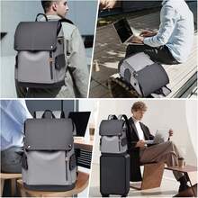 Mochilas para Hombre, Sebami Mochila para Laptop, Mochila Aire Libre para Laptop hasta 16 Pus,Mochila de Viaje Impermeable con USB Puerto y puerto audífonos - negro - Ver 6