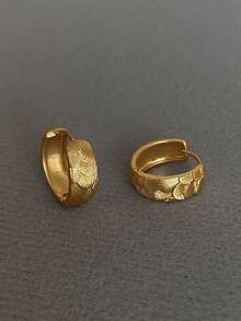 1 Đôi bông tai nhỏ kiểu retro thanh lịch tối giản, thời trang thường ngày dành cho nữ - Vàng - Xem 8