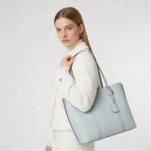 Tory Burch Perry Open Tote Bag In Icy Blue 81932 - Baby Blue - View 7