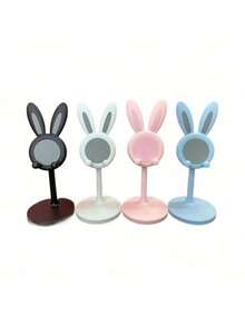1pc Adjustable Cute Rabbit Shaped Phone Stand For All Smartphones – Dual-Angle Ergonomic Desk Decor And Premium Phone Accessory For Home Office, Study, And Living Spaces, Funny Bunny Design As Functional Cute Decoration, Ideal Gift Idea For Valentine's Day, Spring Festival, Birthday, Dorm Room, Kitchen Counter, Coffee Shop Display, Hands-Free Viewing, Lightweight And Sturdy Stand, Compatible With Cases And Wireless Charging Pads Where Applicable - Multicolor - View 10