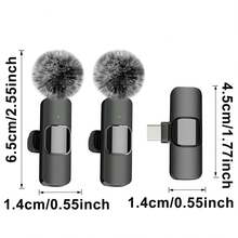 Wireless Lavalier Microphone With Type-C Interface, Plug And Play, 2.4G Ultra-Low Latency, Built-In Noise Cancellation Chip, Suitable For Video Recording, Interviews, Podcasts, Vlogs On Smartphones And IPads - Black - View 13