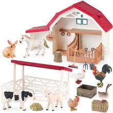 农场牧场动物模型鸡鸭鹅牛马羊套装 儿童玩具，男孩女孩玩具，圣诞节和万圣节节日礼物