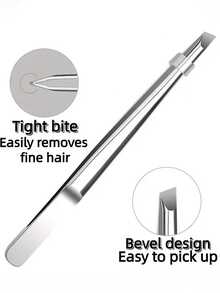 3pcs/1pc High Quality Stainless Steel Eyebrow Tweezers, Ingrown Hair Remover, Slanted Eyebrow Tweezer, Facial Care Tools - Multicolor - View 4