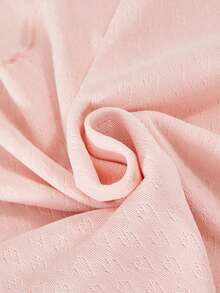 Set Pakaian Santai 2 Potong Gaya Gadis Manis, Atasan Lengan Ruffle Leher Bulat Elegan dan Modis Dipadukan dengan Celana Panjang Kasual, Pilihan Sempurna untuk Dekorasi Rumah Sehari-hari di Musim Semi, Gugur, dan Musim Dingin. - Berwarna merah muda - View 8