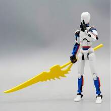 T13 Posable Action Figure Unassembled, Multi-Color Titan 13 Posable Action Figure Set With Laser Sword, 3D Printed T13 Lucky Robot Model Nova 13 Posable Action Figure, T13 Posable Action Figure (DIY Small Gift) - Multicolor - View 3